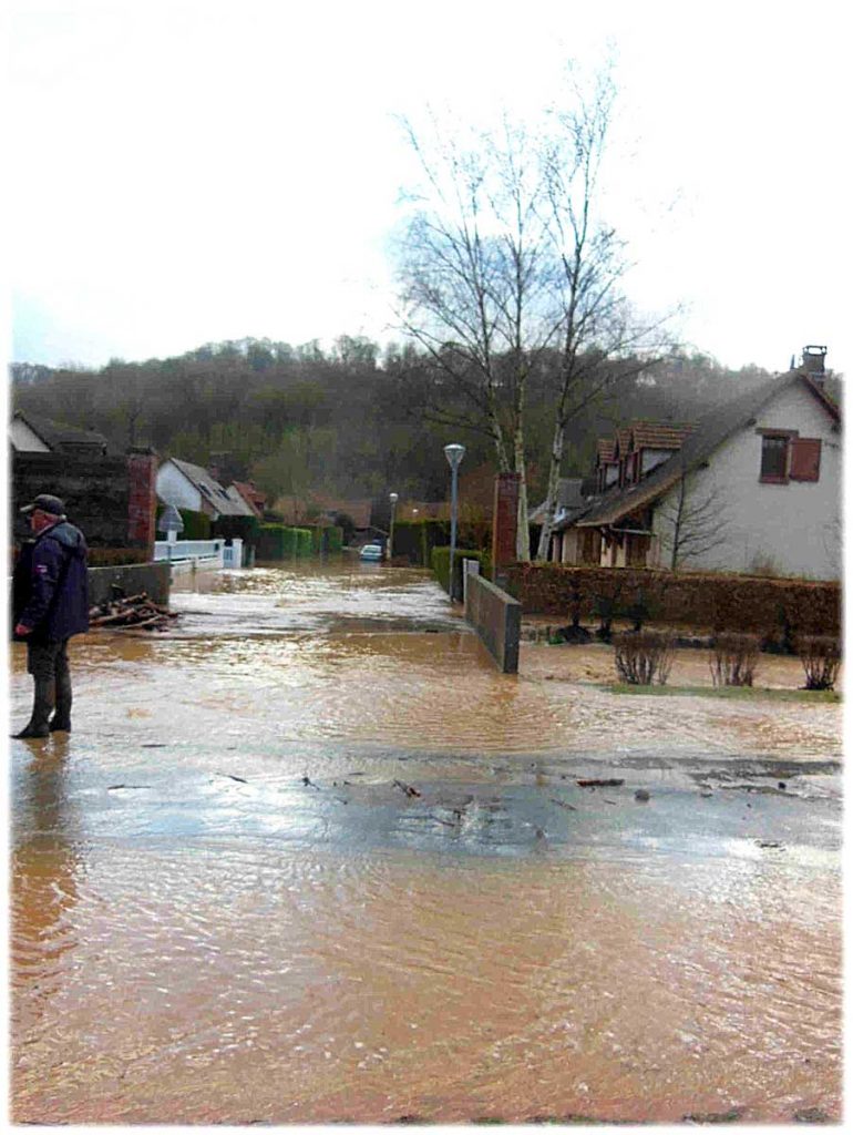 Inondation le 22 janvier 2018, Saint-Aubin-Epinay.